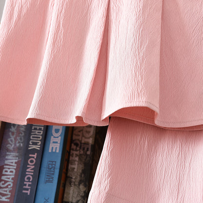 Lettuce Trim Sleeveless Shirt+Shorts 2pcs Girls' Summer Casual Set