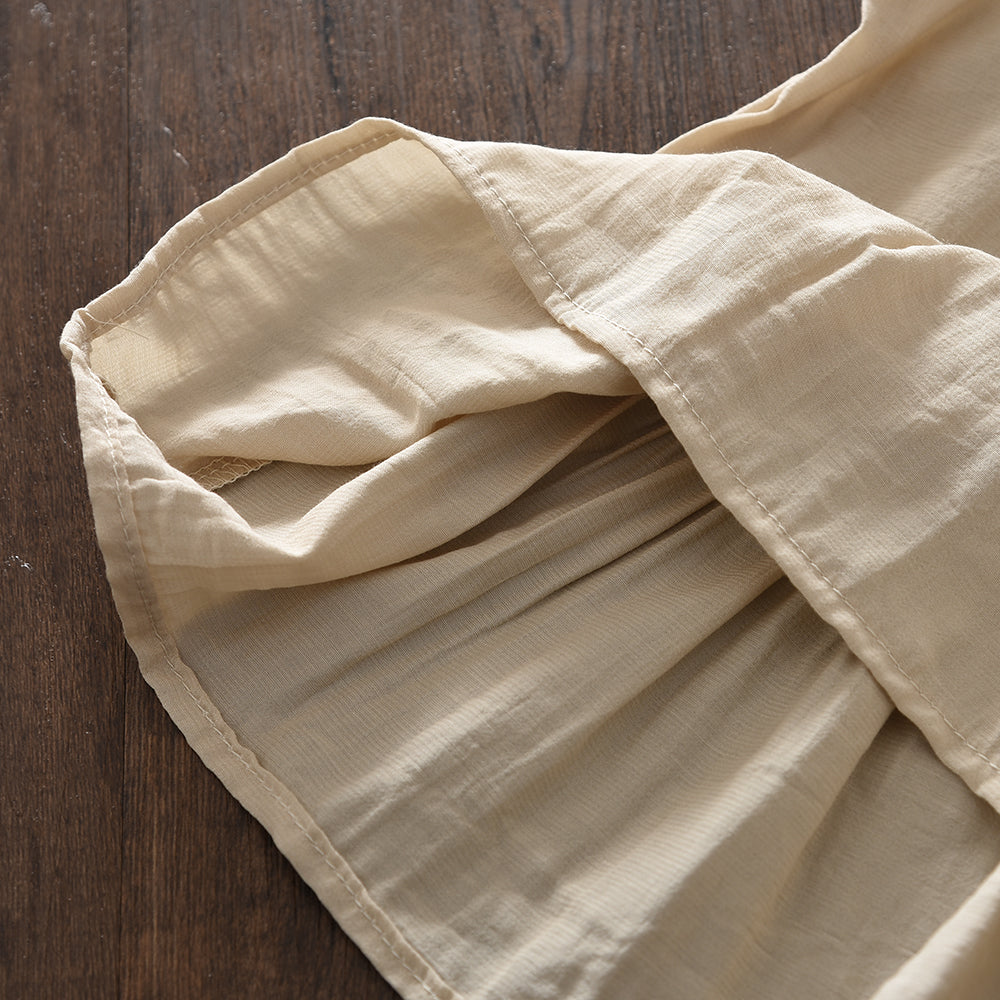 Lace Ruffle Sleeveless Top+Stripes Wide Leg Pants Girls' Elegant Set