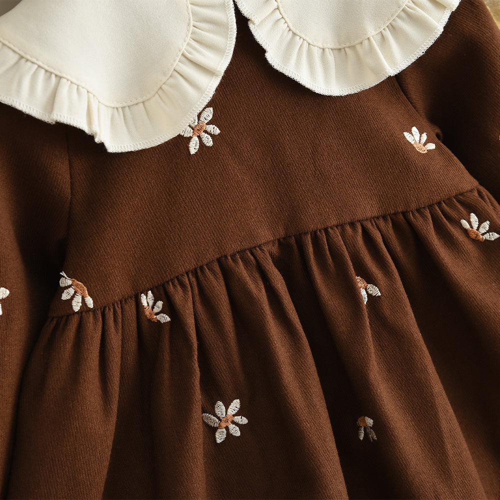 Baby Girls' Flower Embroidery Seasonal Fashion Dress