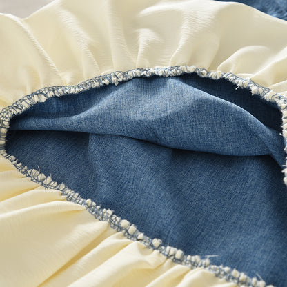 Bow Ruffle Sleeveless Vest+Trousers Girls' 2pcs Fashion Set