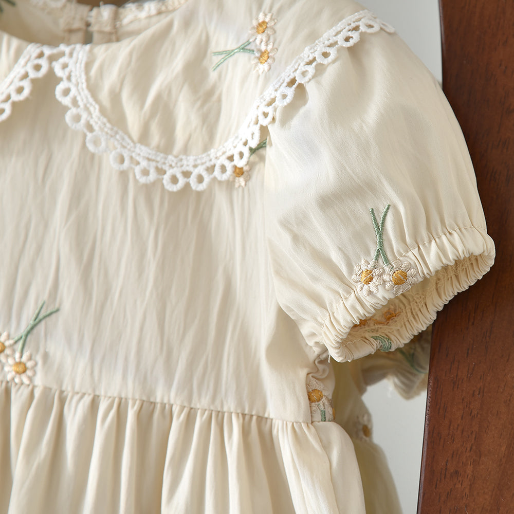 Daisy Embroidery Baby Outfit Cute Baby Girls' Dress