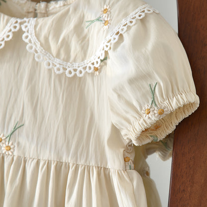 Daisy Embroidery Baby Outfit Cute Baby Girls' Dress