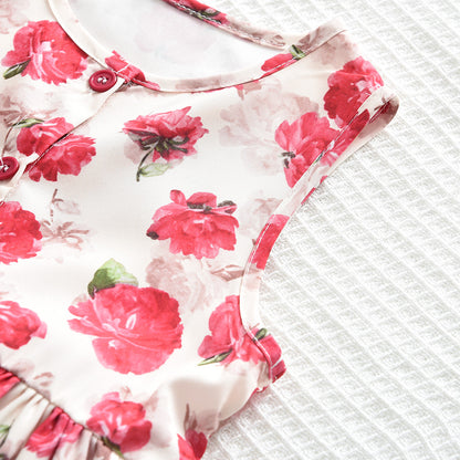 Girls' Floral Top+Trousers Vintage Set