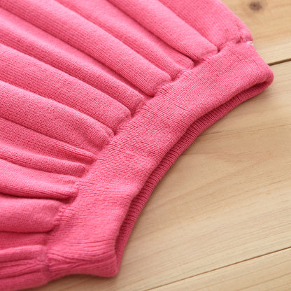 Girls' Colorful Geometry Pattern Knitted Top+Skirt Sweater Set