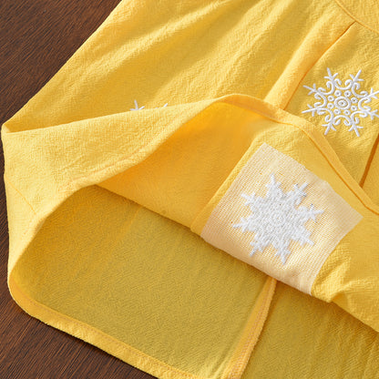 Sleeveless Embroidery Sun-top Hollow Pants Kid Girls' Summer Vacation Set