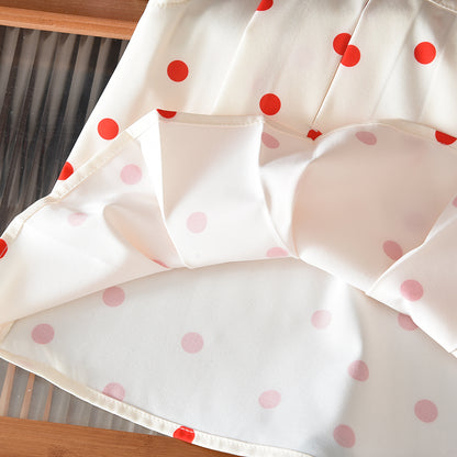 Polka Dots Bow Sleeveless Shirt+Shorts Kid Girls' Casual Set