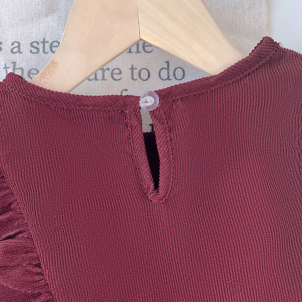 Girls' Ruffle Long Sleeve Casual Dress