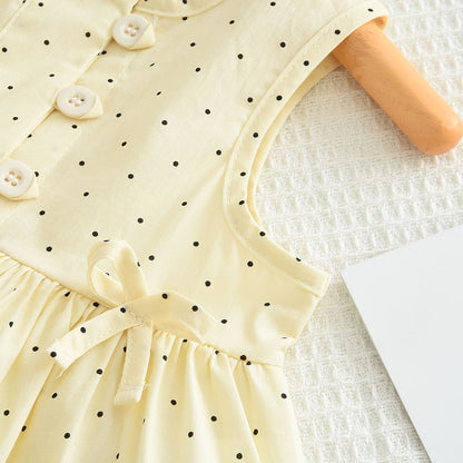 Girls' Dots Printing Bow-knot Elegant Set