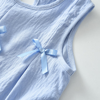 Girls' Bow-knot Soft Top+Pant Set