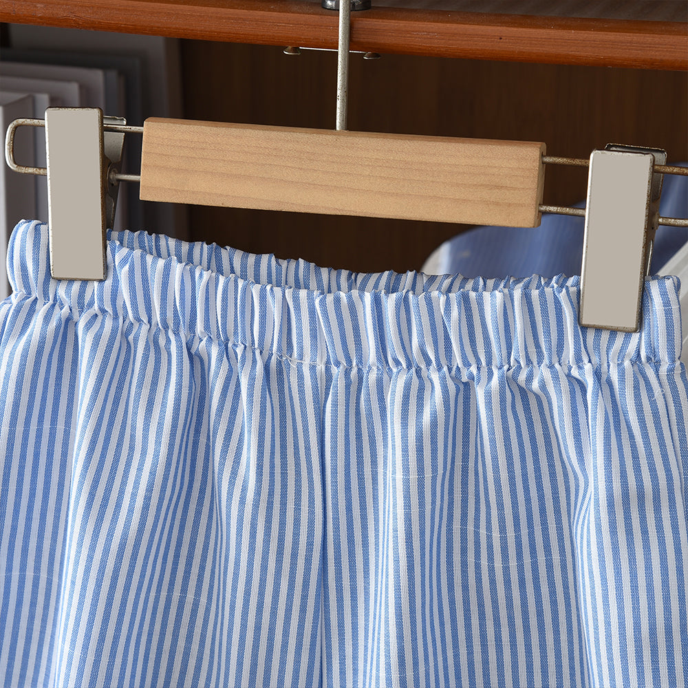 Ruffle Long Sleeve Stripes Shirt+Trousers 2pcs Fashion Girls' Clothes