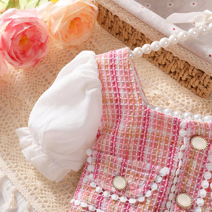 Girls' Elegant Style Plaid Dress