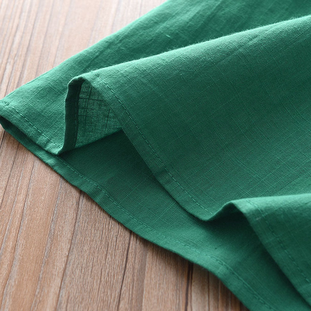 Girls' 100% Cotton Ruffle Top+Shorts 2pcs Casual Set