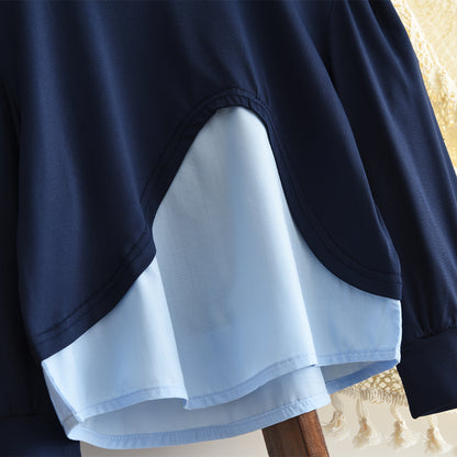 Girls' Patchwork Sweatshirt+Flared Trousers Fashion Set