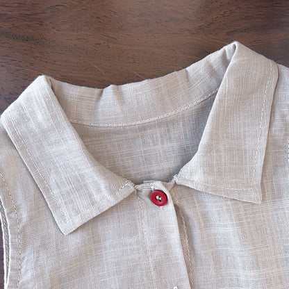 Girls' Colorful Buttons Cotton Dress