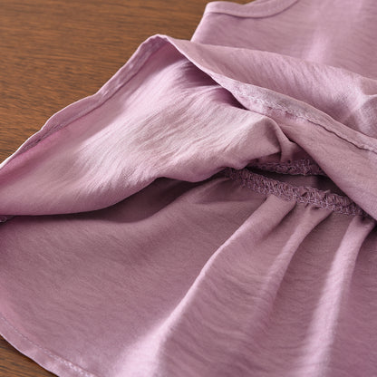 Sleeveless Ruffle Shirt+Lettuce Trim Pants Girls' Summer Fashion Set