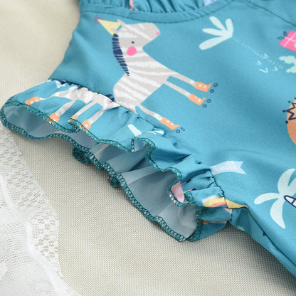 Girls' Cartoon Printing Cute Dress