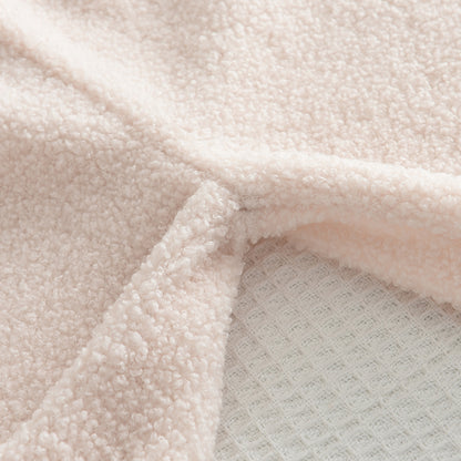 Girls' Letter Patch Zip Top+Trousers Fluffy Casual Set