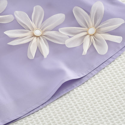 Girls' Flowers Shorts Elegant Set