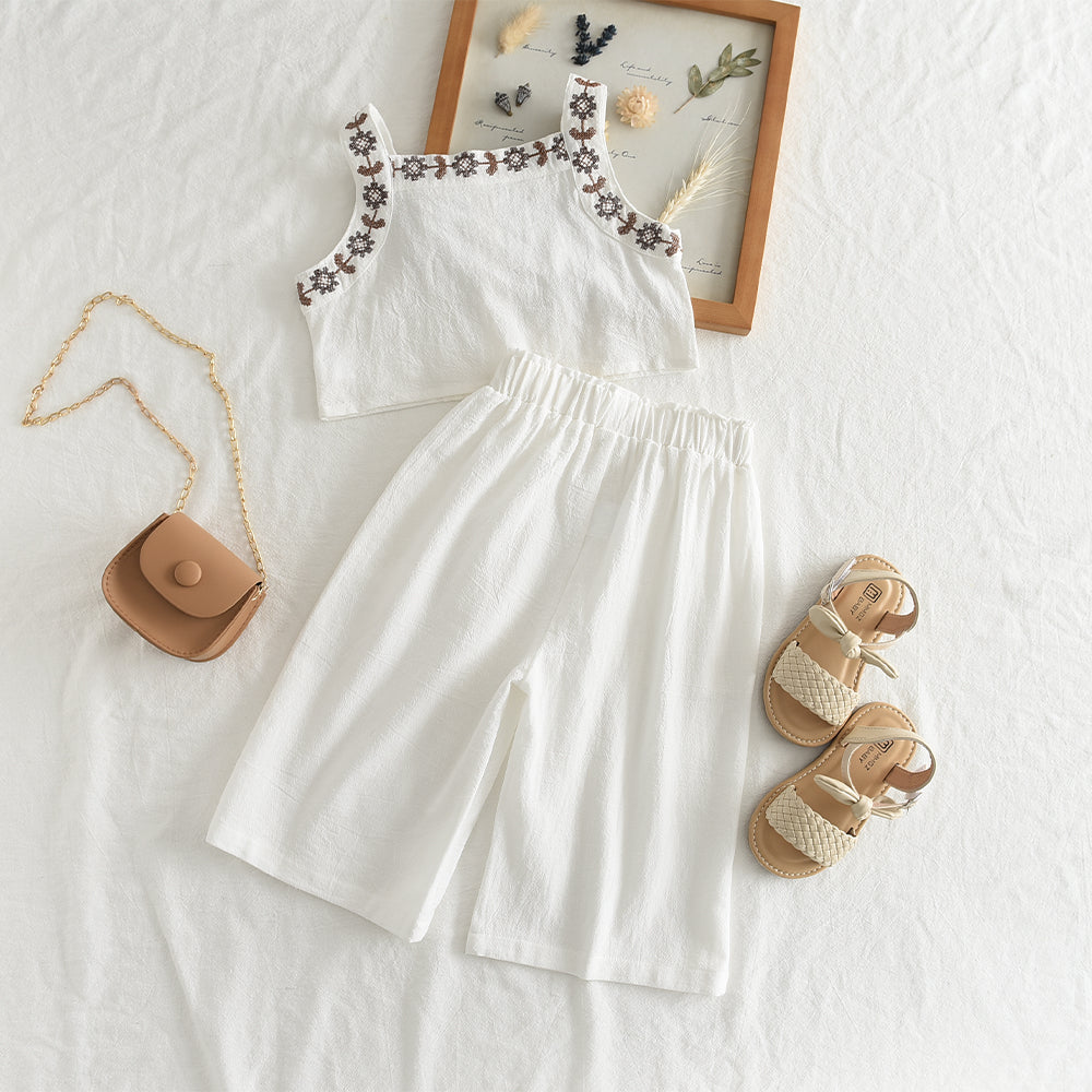 Girls' embroidery cotton set