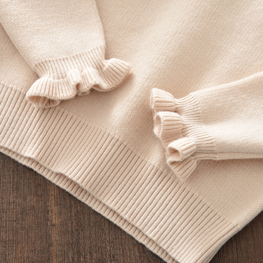 Bow Knitted Top+Pleated Skirt Girls' Cute Set