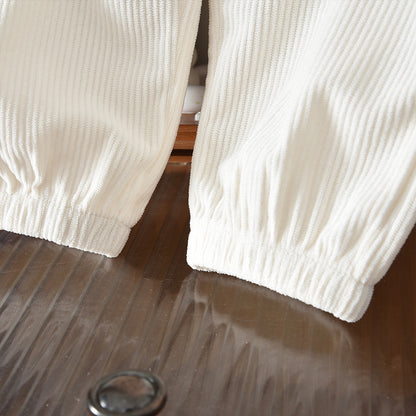 Striped Corduroy Shirt+Pants 2pcs Autumn&Winter Fashion Set Holiday Girls&Boys Clothes