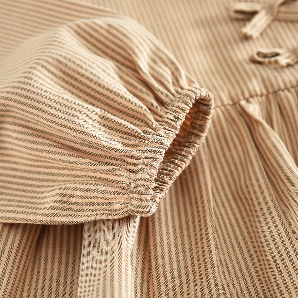 Stripes Bow Blouse+Trousers Girls' Stylish 2pcs Set