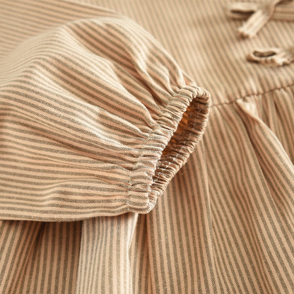 Stripes Bow Blouse+Trousers Girls' Stylish 2pcs Set