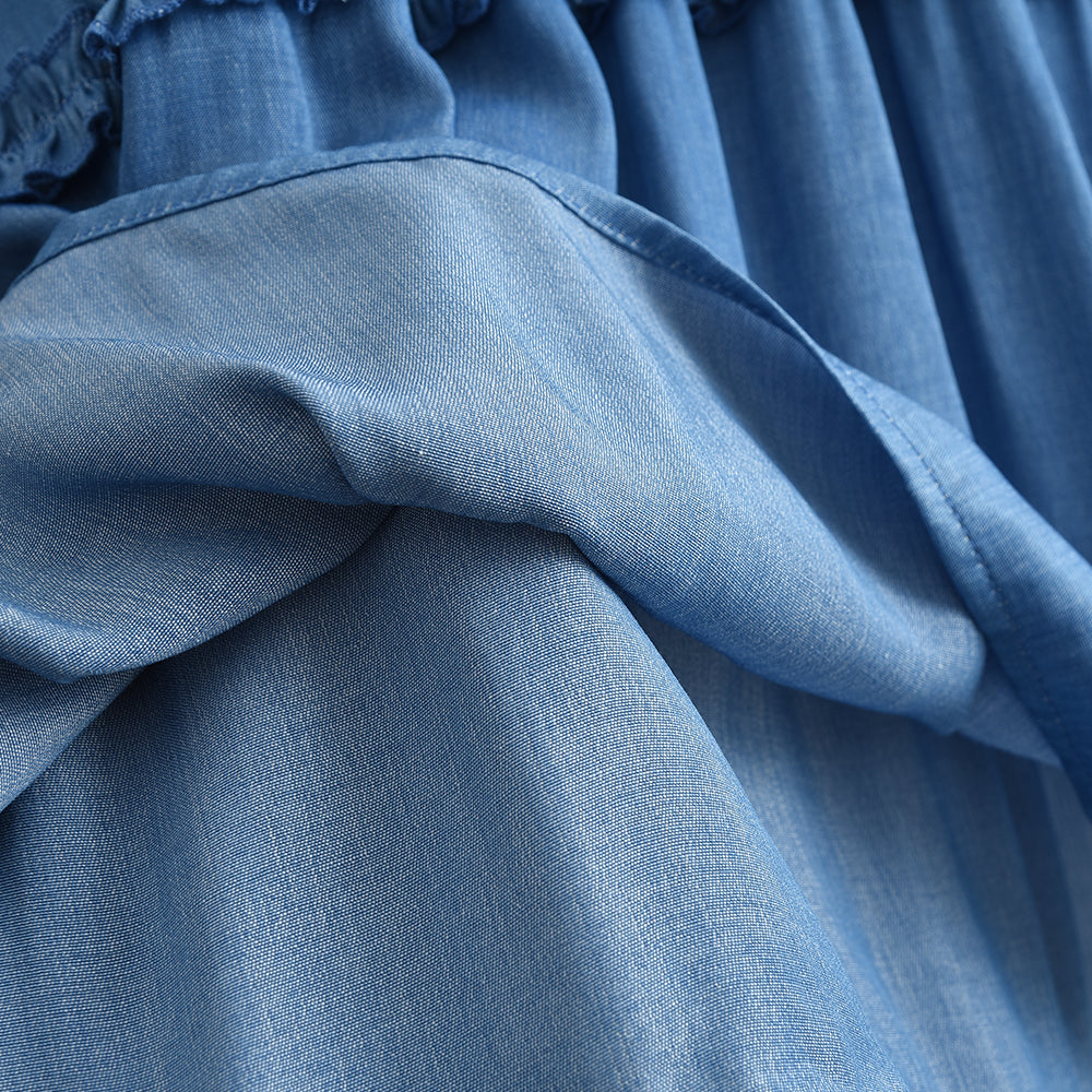 Ruffle Big Lapel A-line Sleeveless Girls' Fashion Dress