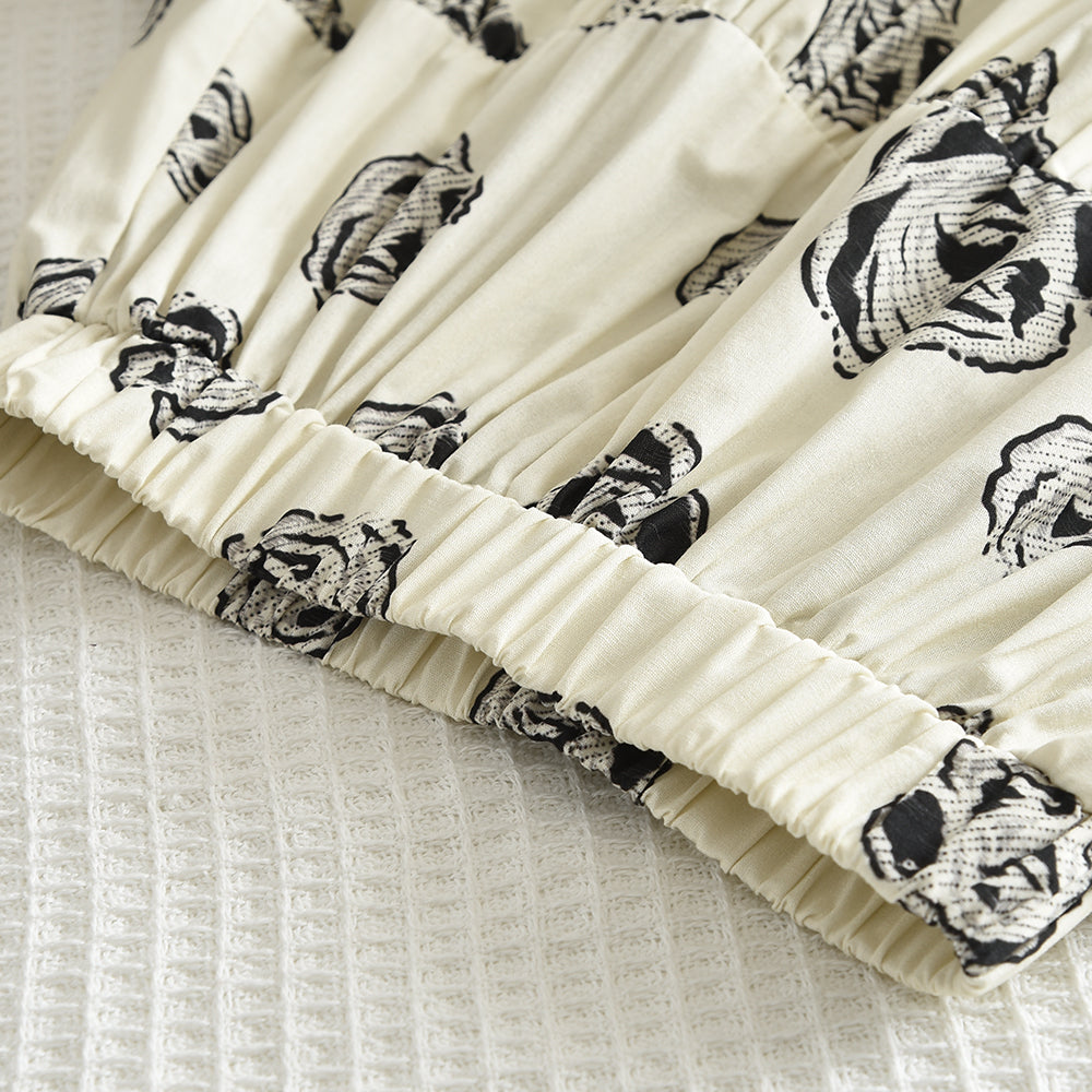 Ensemble chemise à nœud papillon et jupe patchwork pour fille