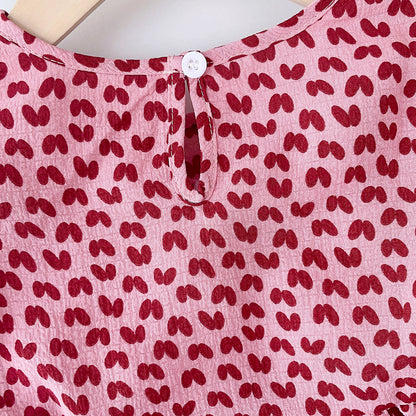 Girls' Cartoon Print Patchwork Casual Dress