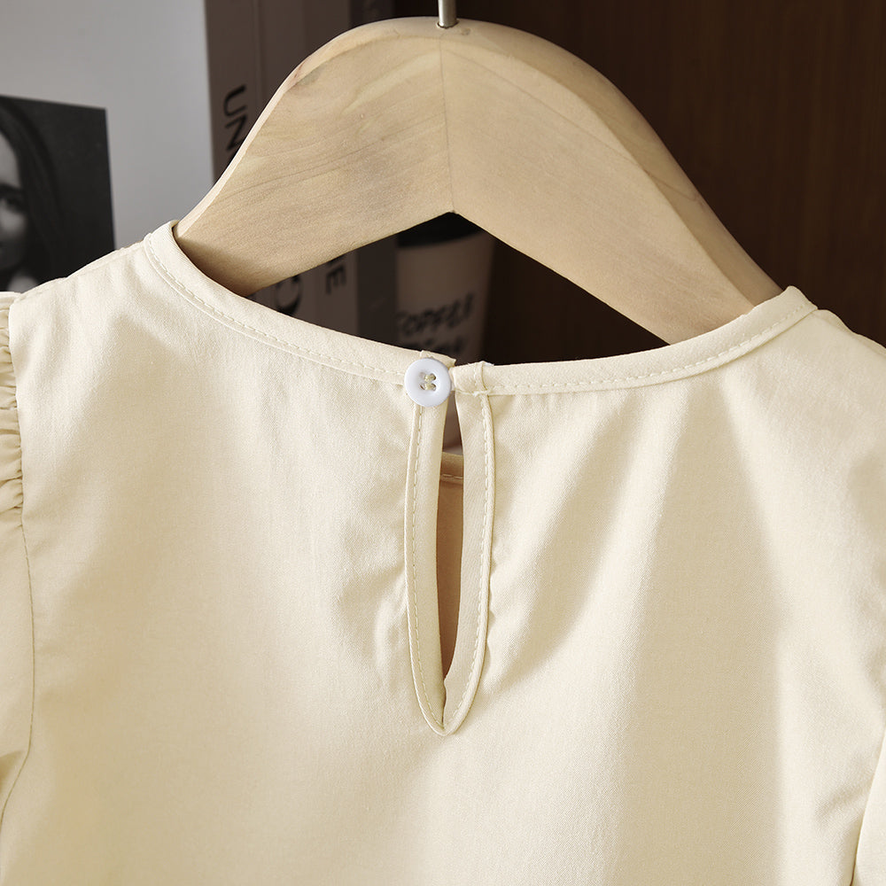 Girls' Ruffle T-shirt+Pant Casual Set