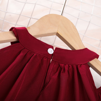 Girls' Short Sleeve Elegant Ceremonial Dress
