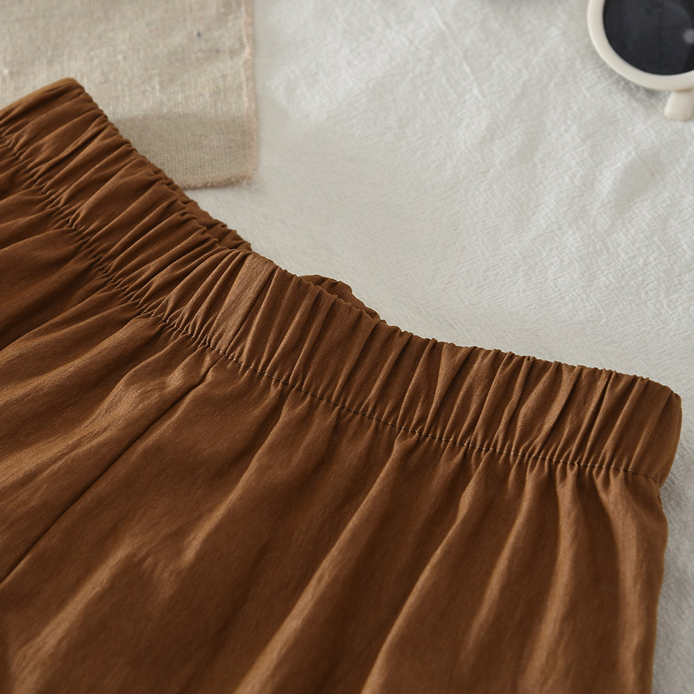 Cute Bow Sun-top Ruffle Shorts Girls' Set