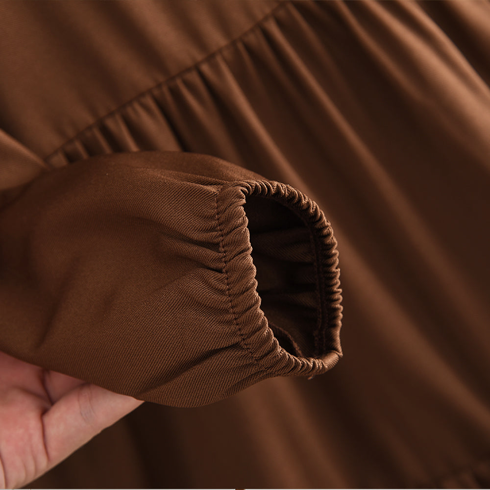 Ruffle Long Sleeve Dress+Fluffy Vest 2pcs Girls' Dress Set