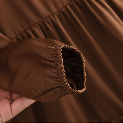 Ruffle Long Sleeve Dress+Fluffy Vest 2pcs Girls' Dress Set