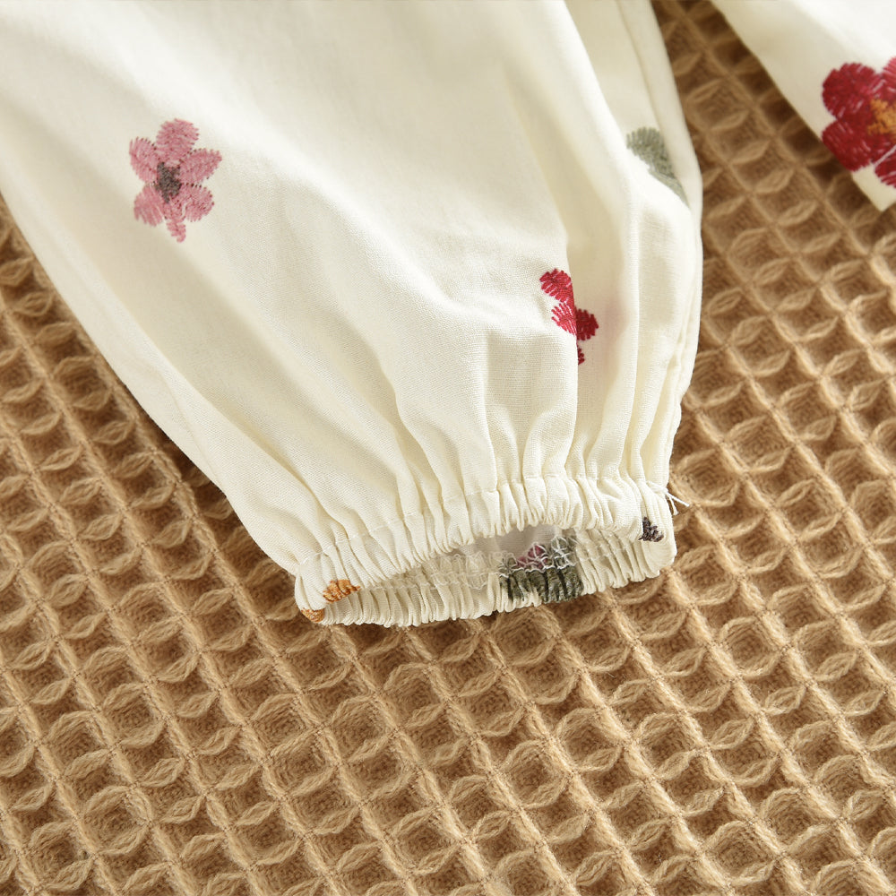 Spring&Autumn Colorful Floral Prints Long Sleeve Shirt+Skirt Girls Set