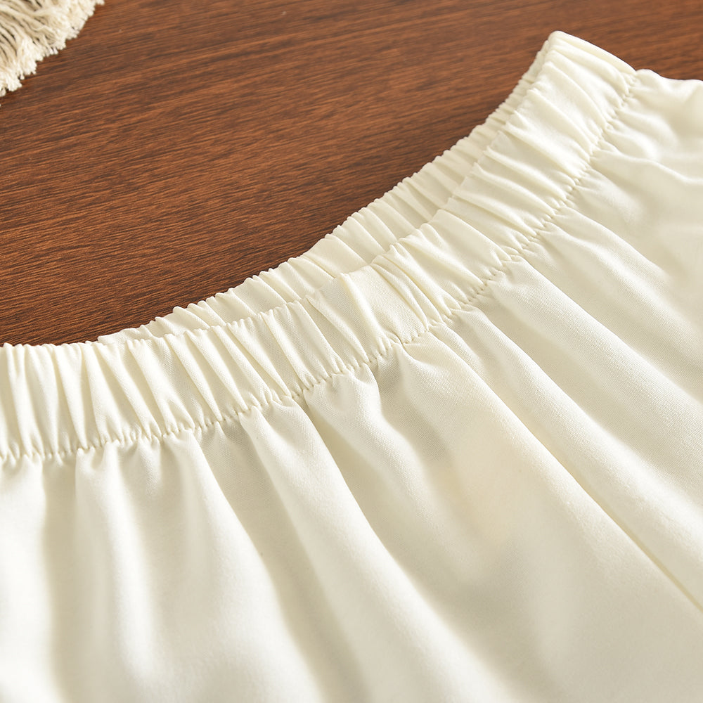 Floral Embroidery Ruffle Top+Lace Pants Girls' Cute Set