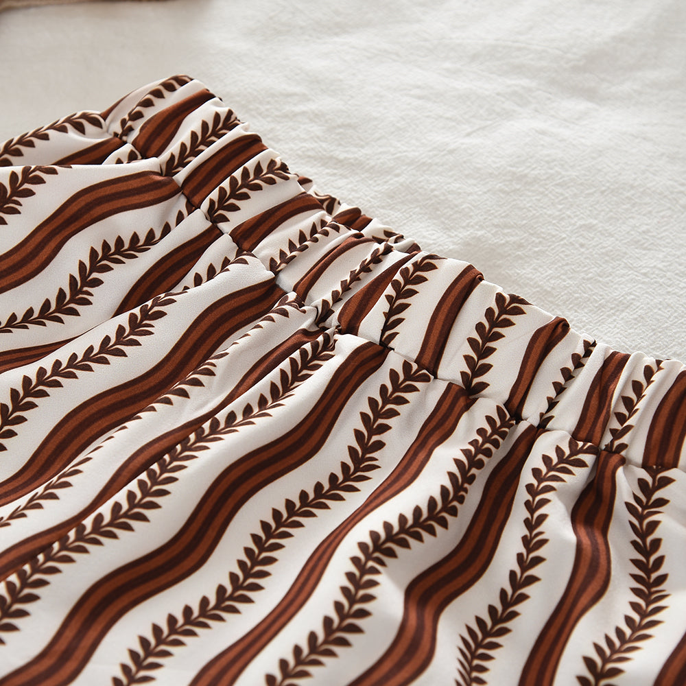 Stylish Stripes Ruffle 2pcs Set Girls' Vintage Summer Set