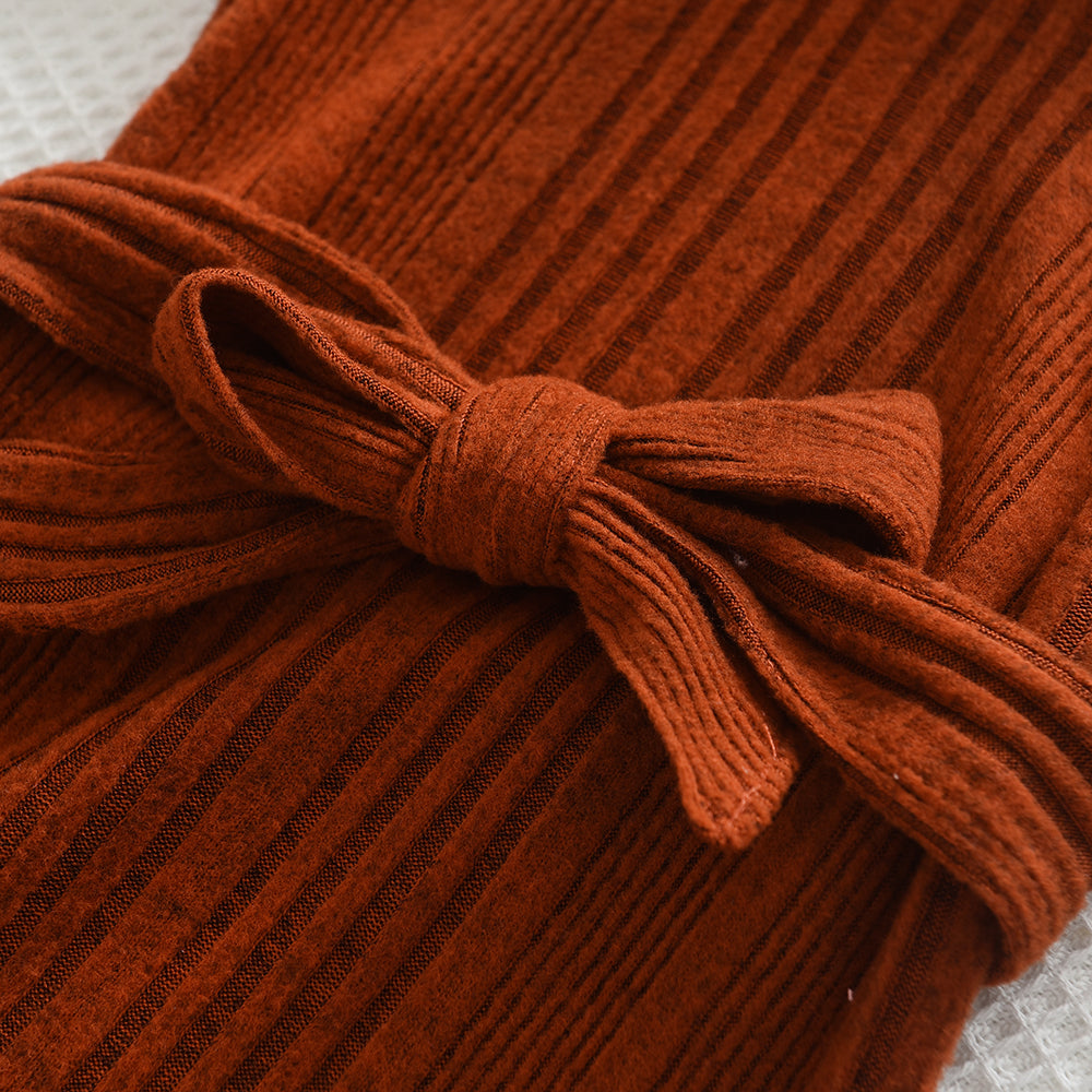 Girls' Vertical Stripes Knitted Dress