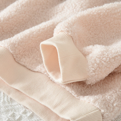 Girls' Fluffy Bow Top+Casual Trousers Cute Set