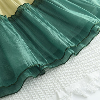 Girls' Contrast Colors Mesh Dress