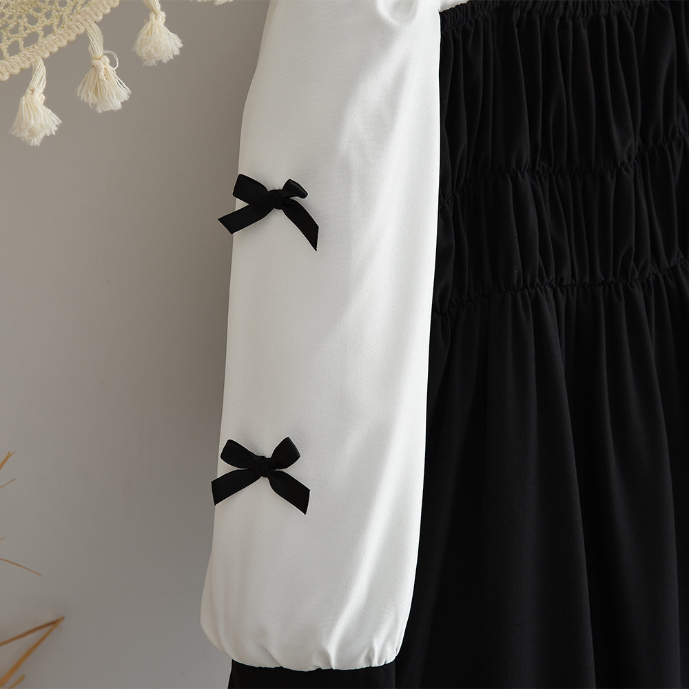 Girls' Bow-knot Patchwork Elegant Dress