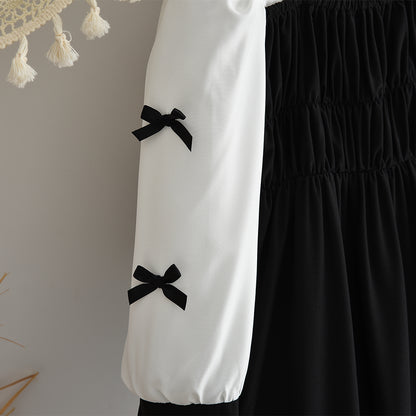Girls' Bow-knot Patchwork Elegant Dress