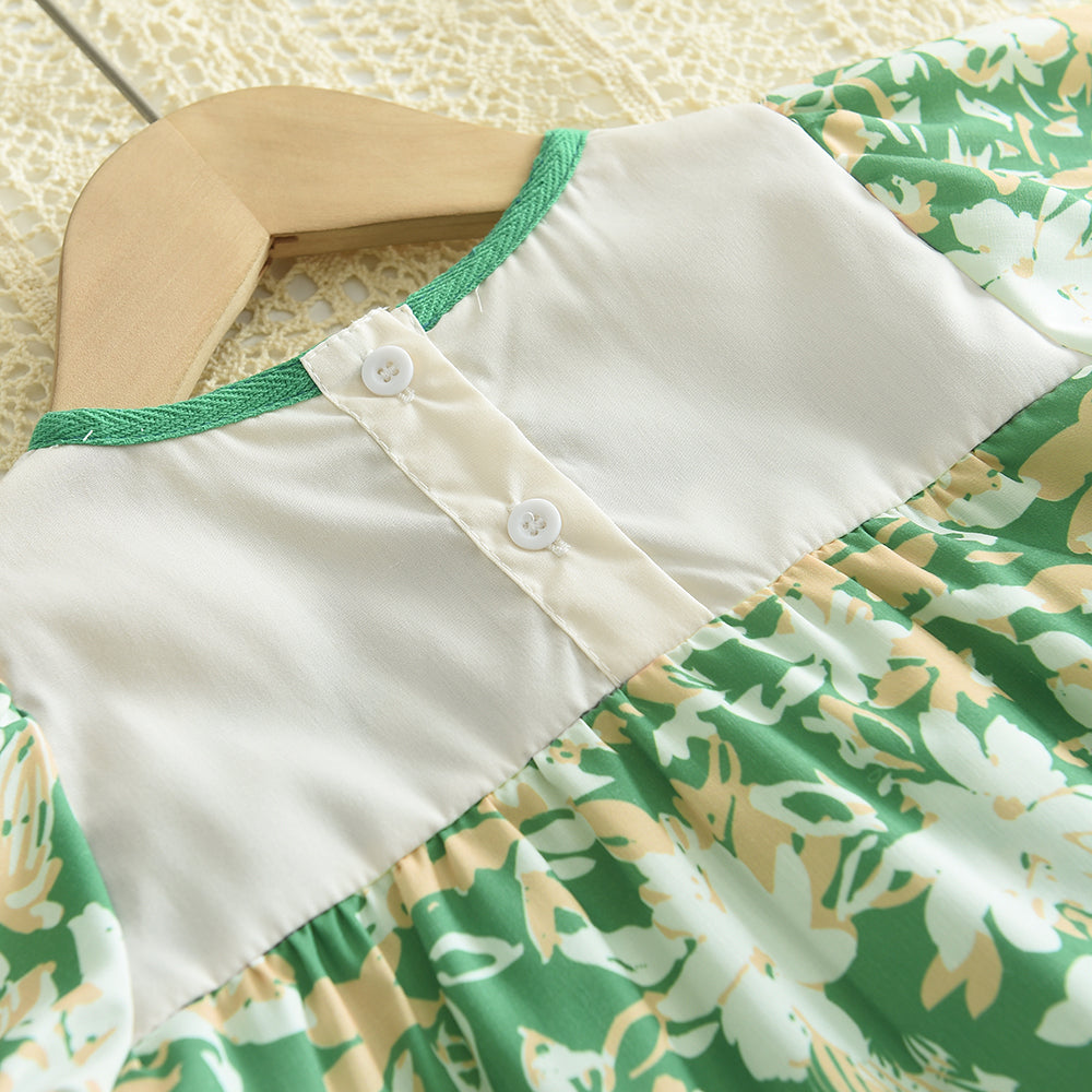 Girls' Printing Lace Shorts Set