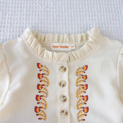 Girls' Ancient Printing Vintage Dress