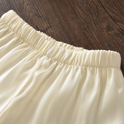 Adjustable Strap Ruffle Sun-top+Gauze Pants Girls' Vacation Set