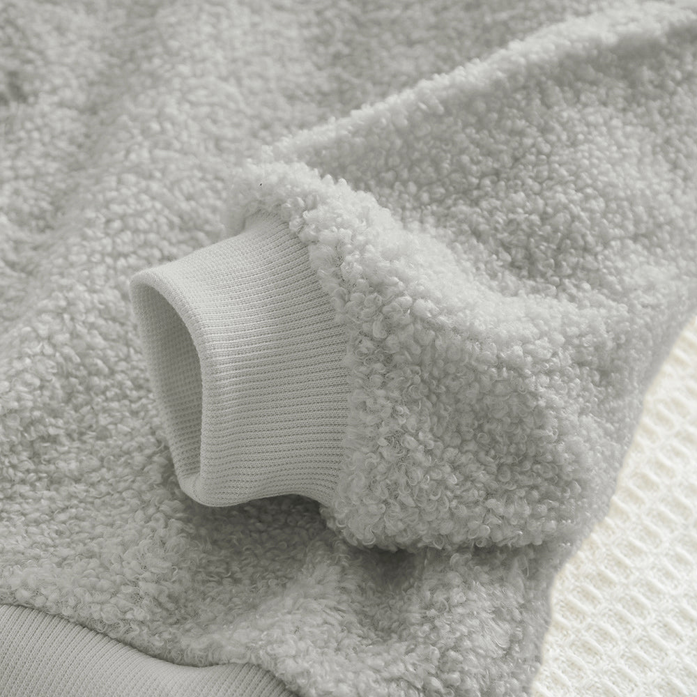 Girls' Bow Fluffy Top+Skirt 2pcs Casual Set