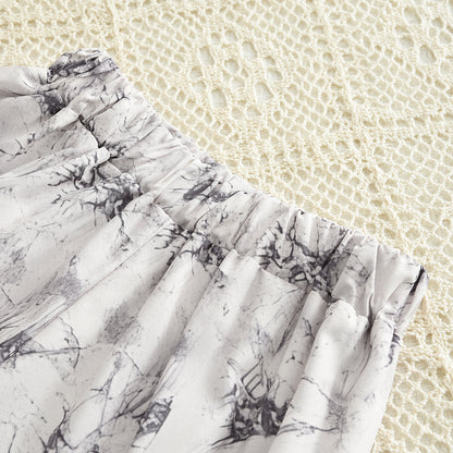 Girls' Ruffle Printing Loose Set