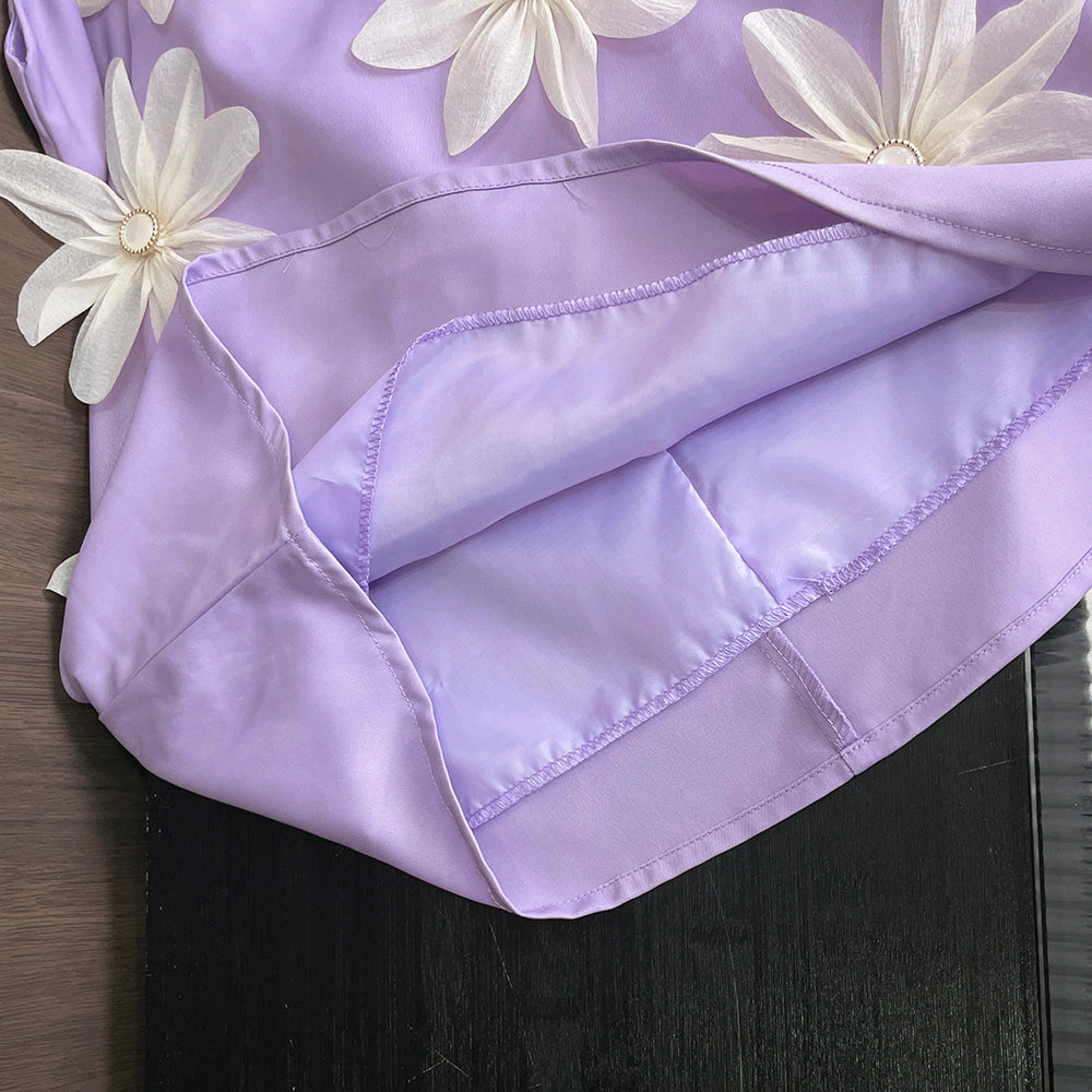 Girls' Elegant Three-dimensional Floral Dress