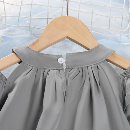Girls' Short Sleeve Elegant Ceremonial Dress